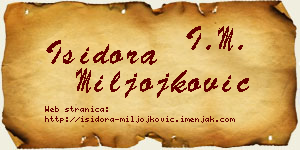 Isidora Miljojković vizit kartica